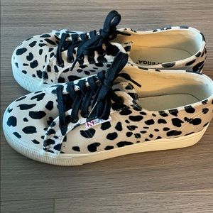 Superga Leopard Platforms Size 8